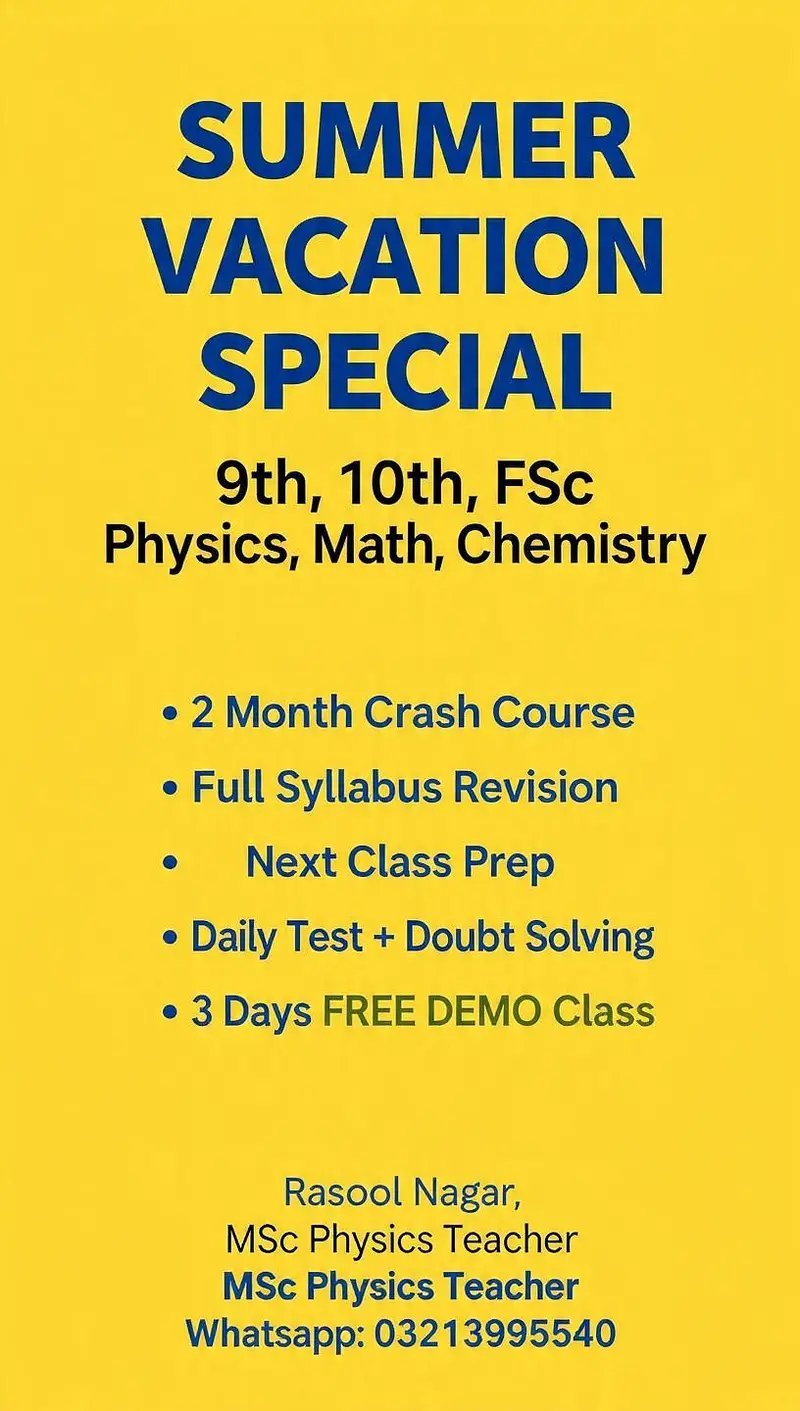 Fsc Physics Math Chemistry Tutor