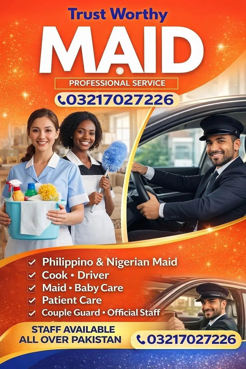 Cook Driver Maid Baby Care Patient Care Helper