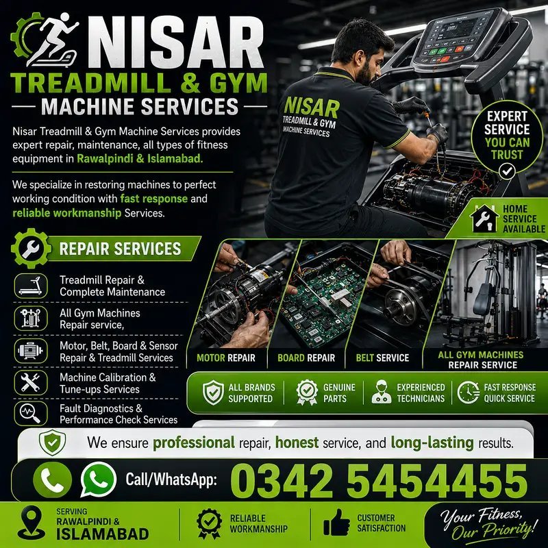 Nisar Treadmill & Gym Machine Services