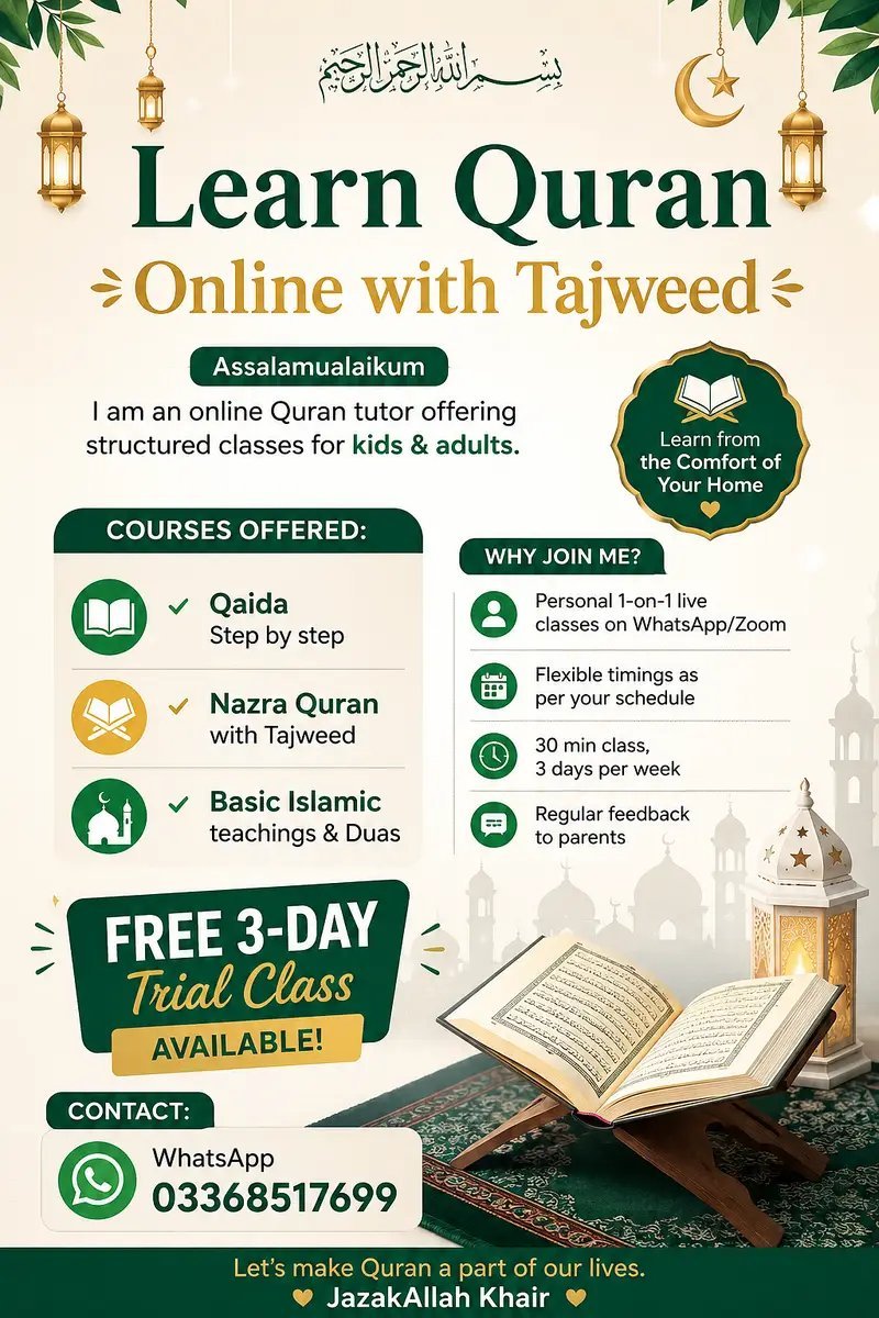 Online Female Quran Teacher