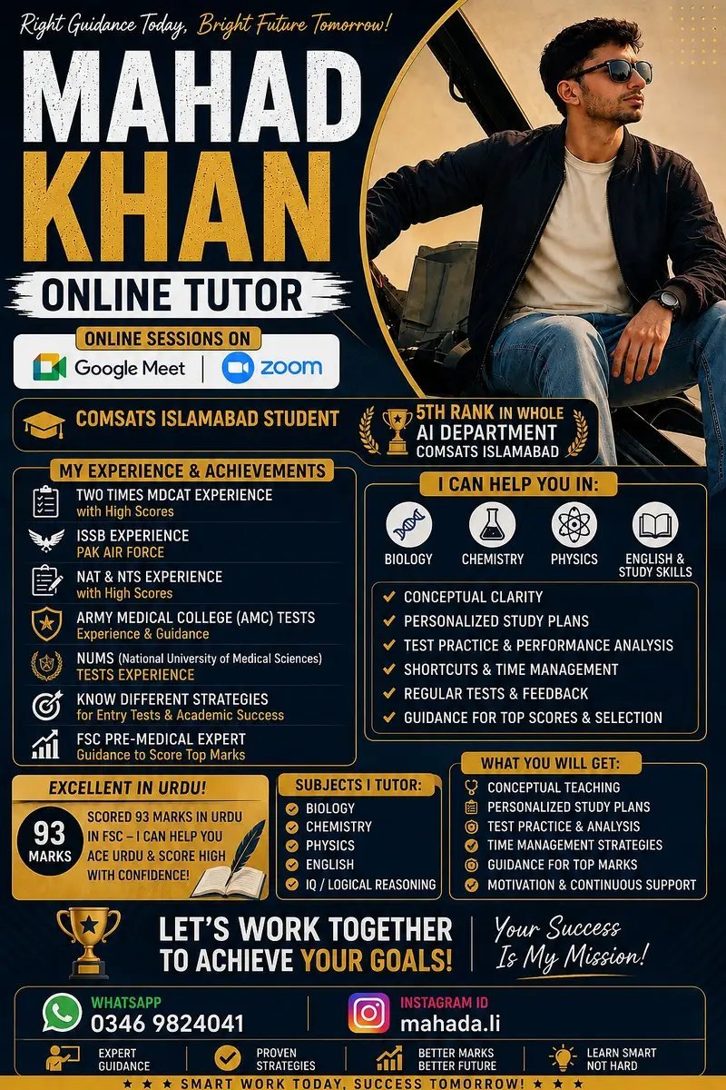Mahad Khan Online Tutor