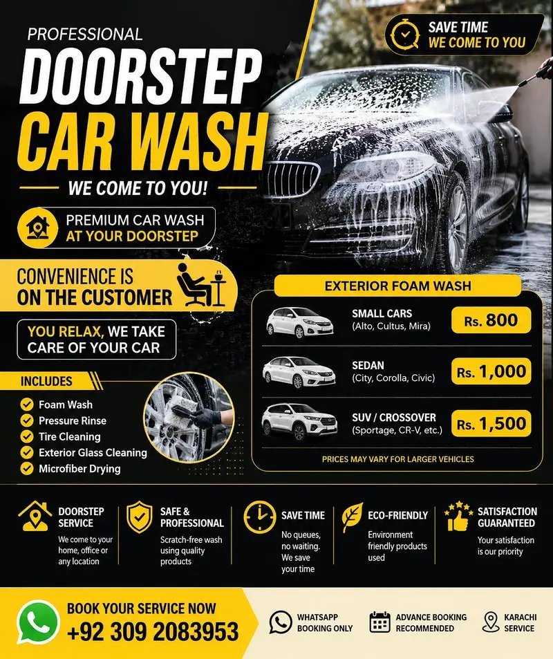 Doorstep Quick Car Wash Service