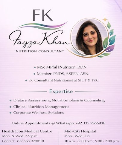 Fayza Khan Diet/Nutrition Consultant