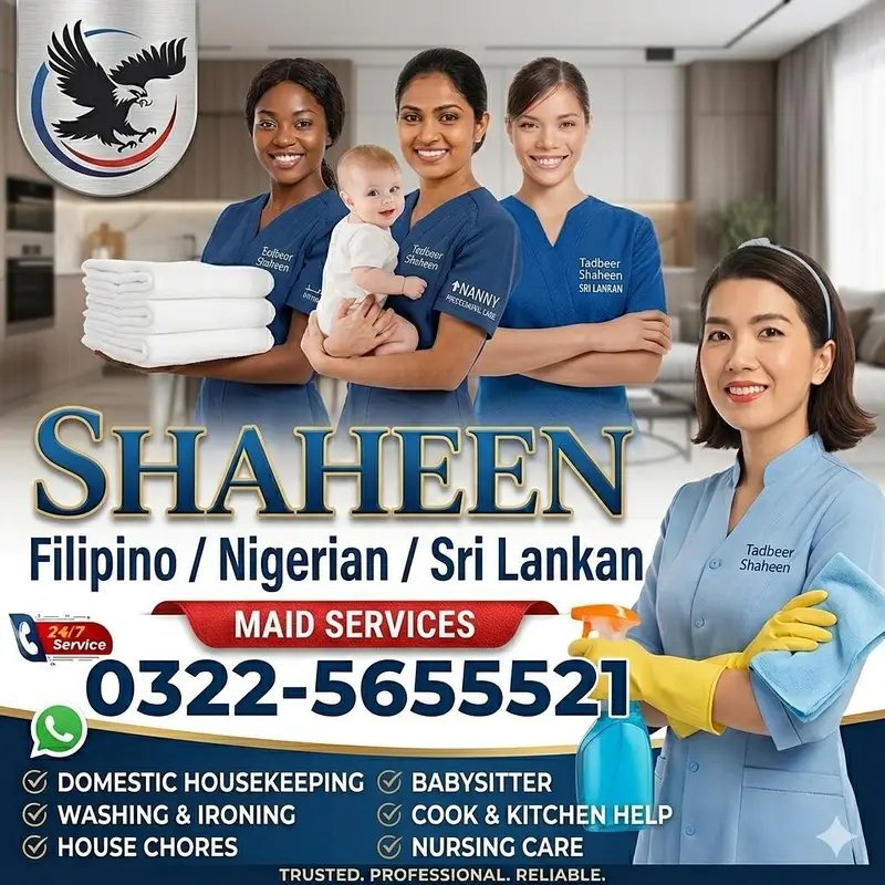 Nigerian Maid Services In Pakistan | Philippinp Maids In Pakistan