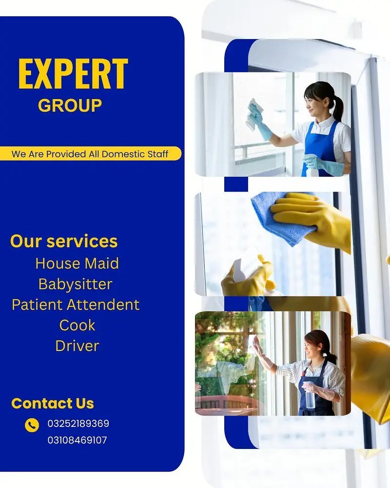 Babysitter, House Maid, Cook, Patient Attendent