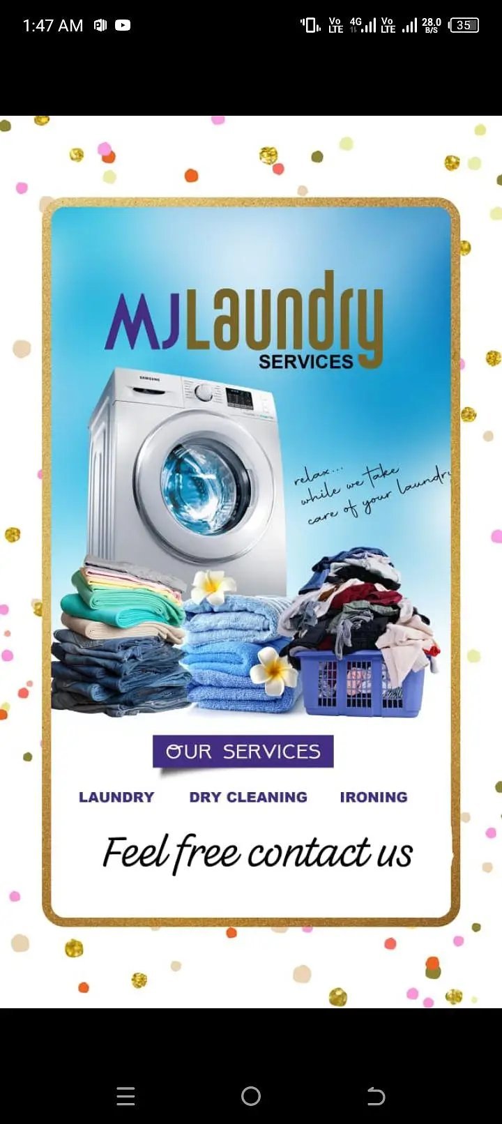 Laundry Service Available