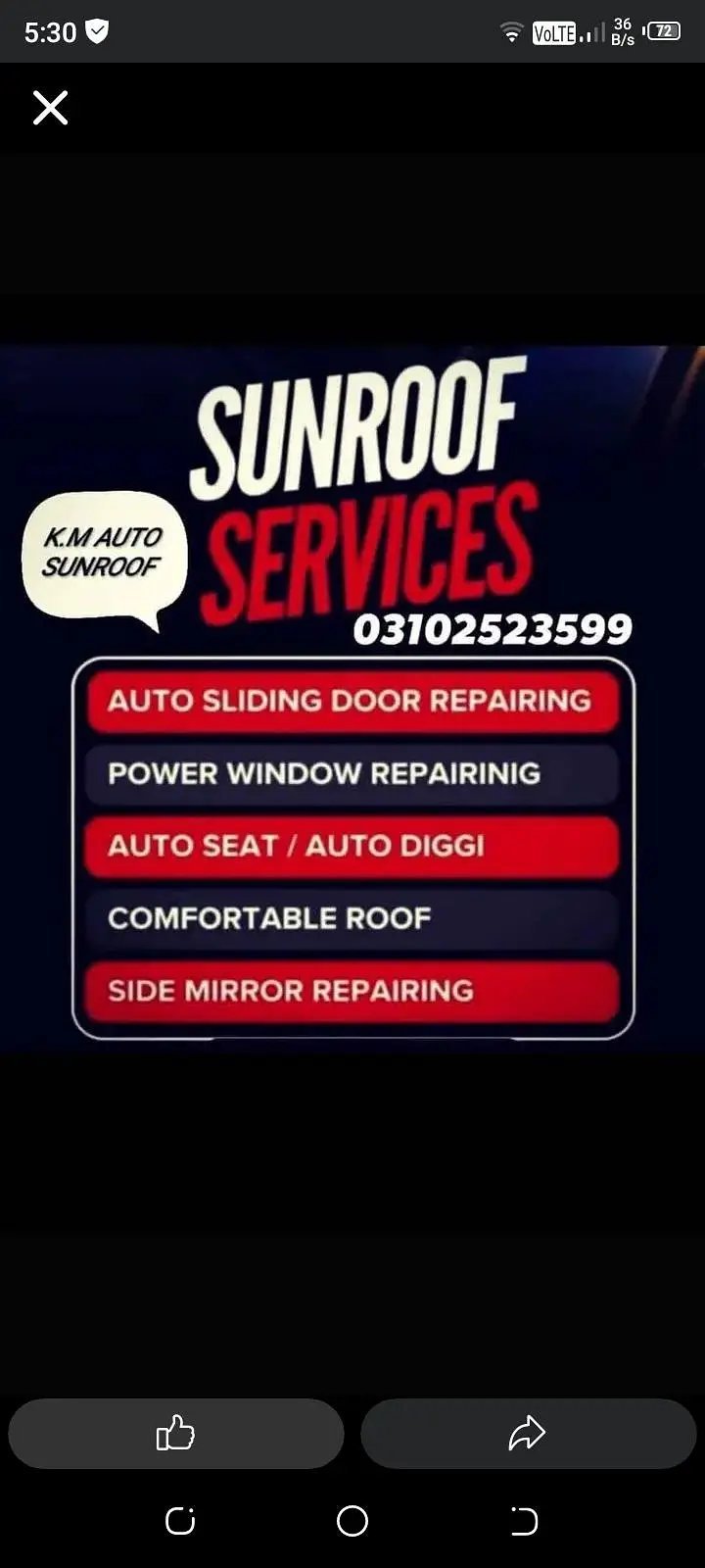 Sunroof Repair Service