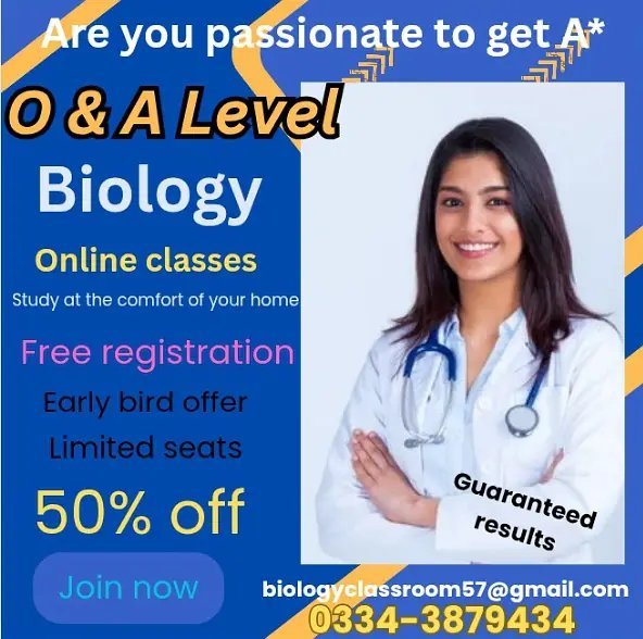 Online Tuition Available, O & A Level Biology