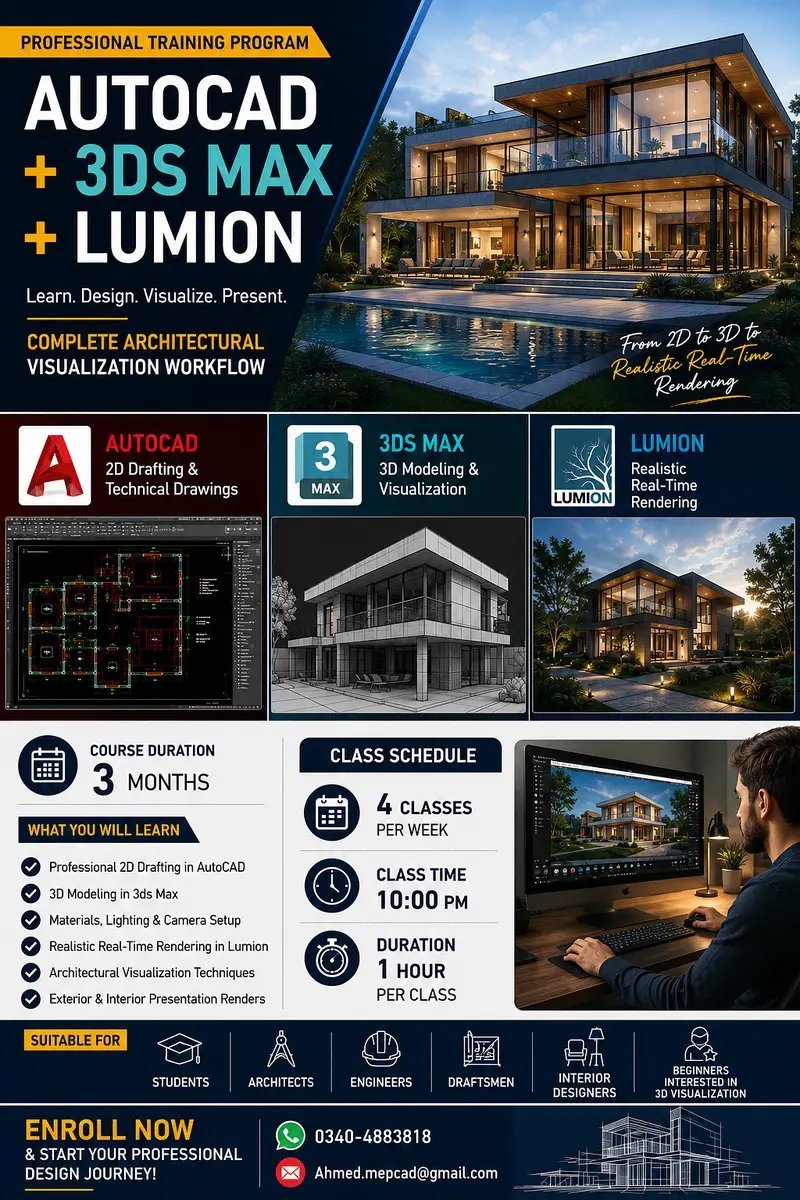 Autocad + 3Ds Max + Lumion