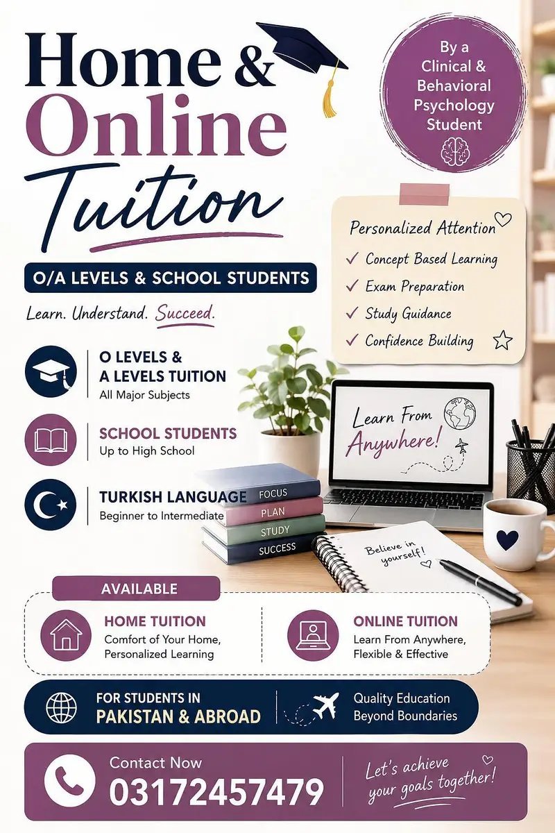 Turkish & O/A Levels Tutor