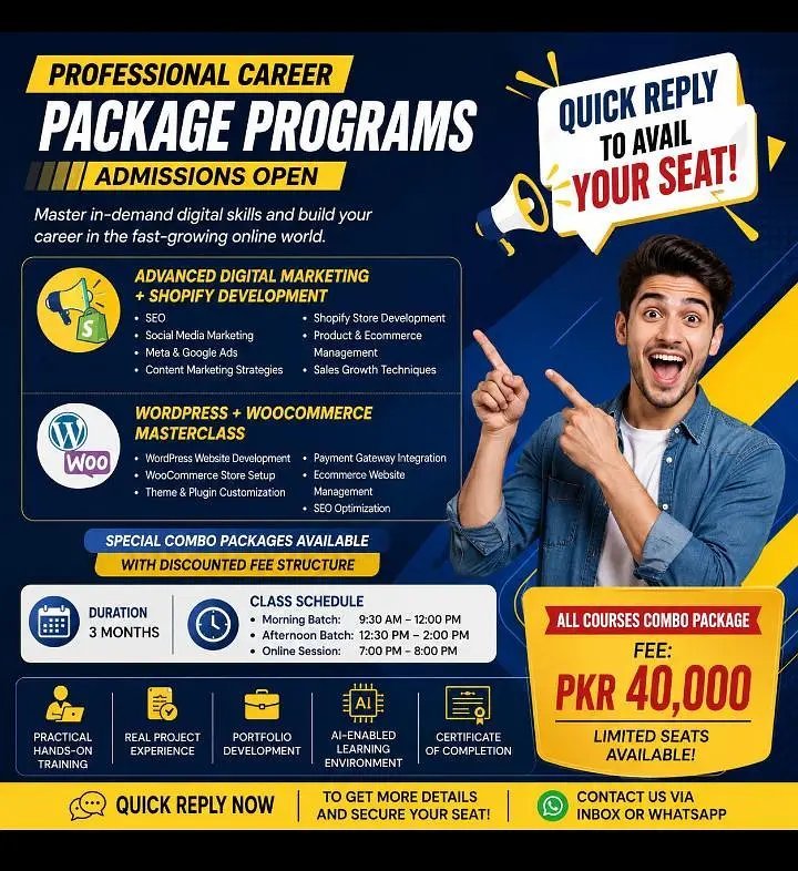 Advance Digital Marketing, Shopify And Wordpress Training Course