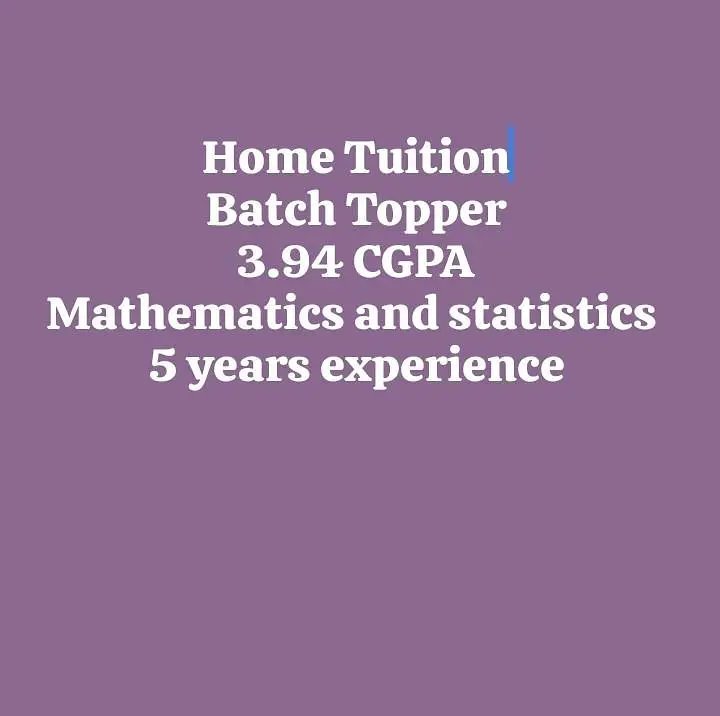 Mathematician Batch Topper Home Tuition