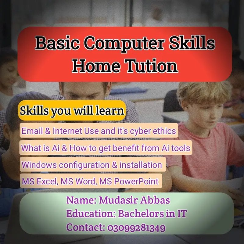 Basic Computer Skills Home Tuition