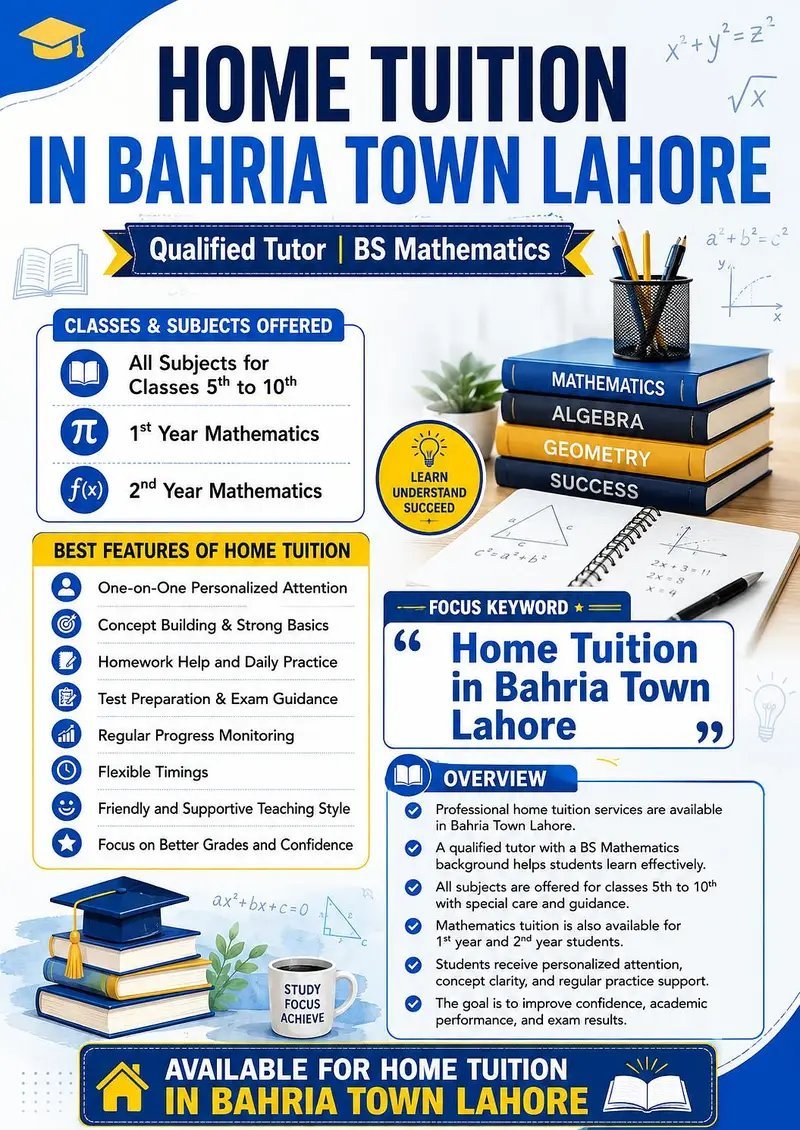 Home Tuition In Bahria Town Lahore