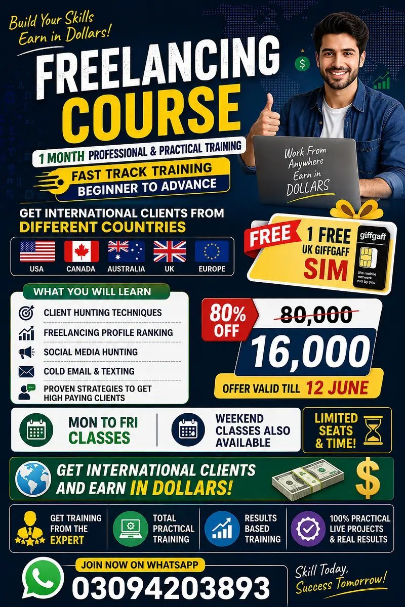 Freelancing Course - Earn In Dollars | 80% Off | Practical Training