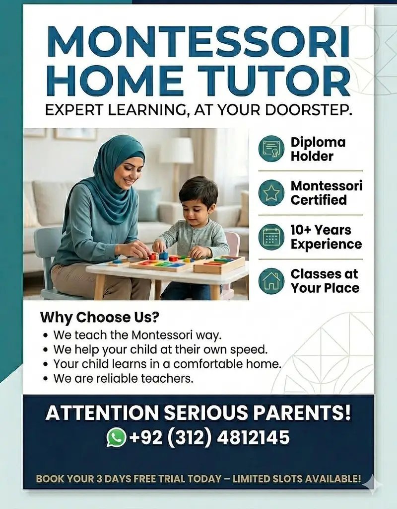 Experienced Montessori Home Tutor