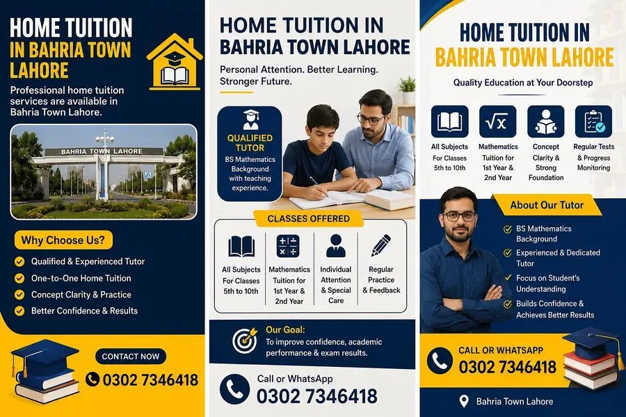 Home Tutor In Bahria Town Lahore