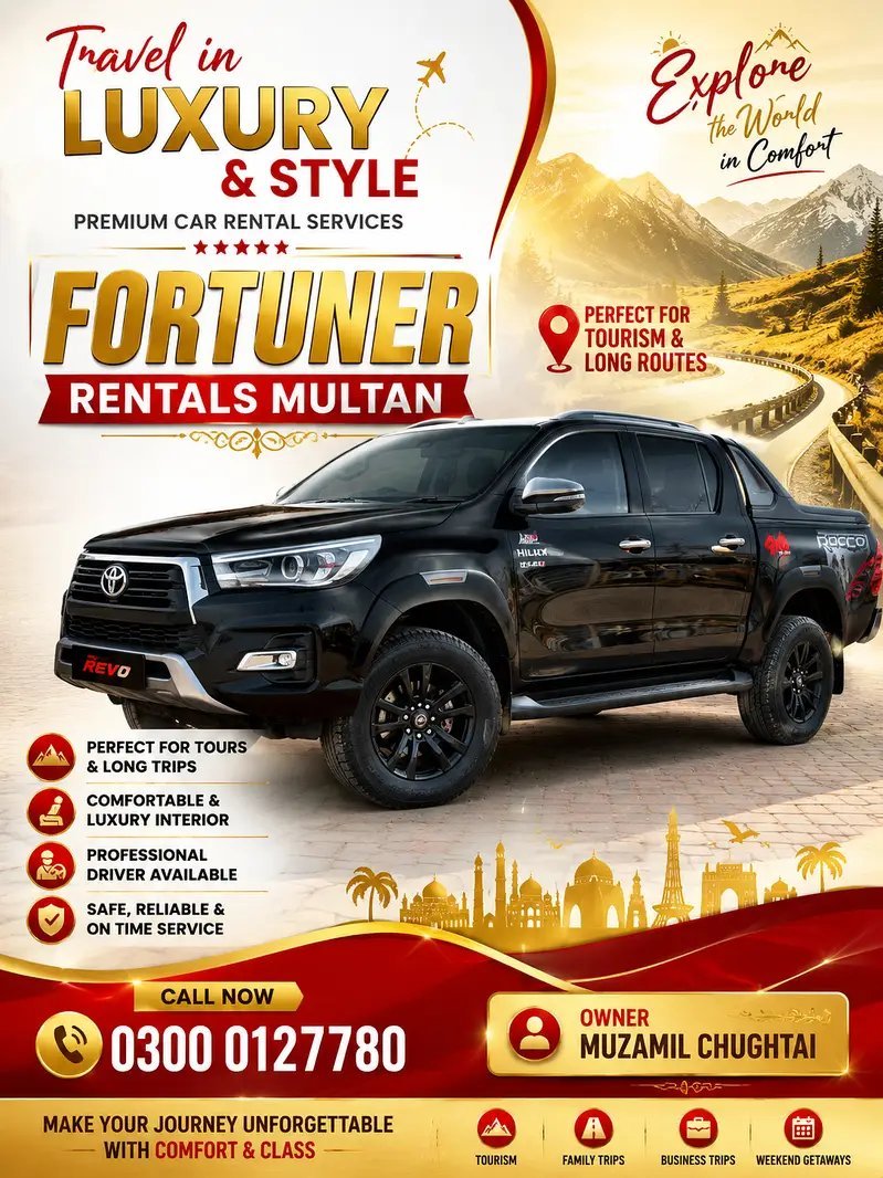 Fortuner Rentals Multan