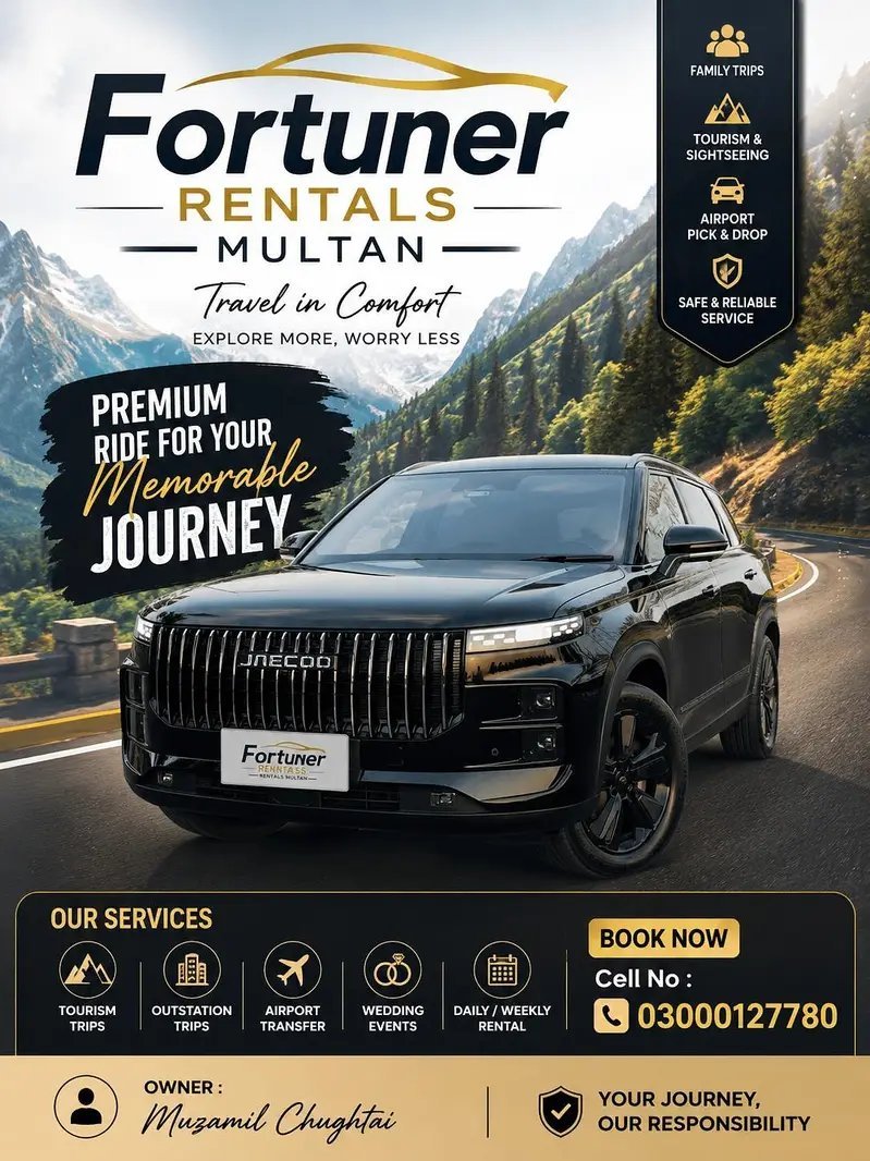 Fortuner Rentals Multan