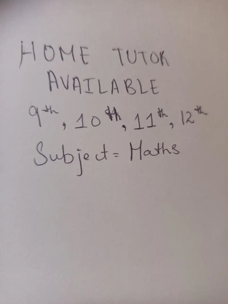 Home Tutor Available For Matric And Fsc Maths Subject