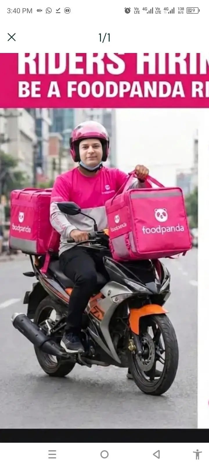 Foodpanda Panda Ke Liyei Bykea Creem Uber & Different Company0306