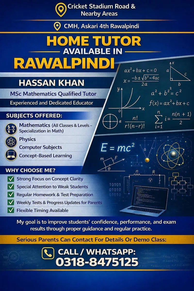 Hassan Khan - Home Tutor